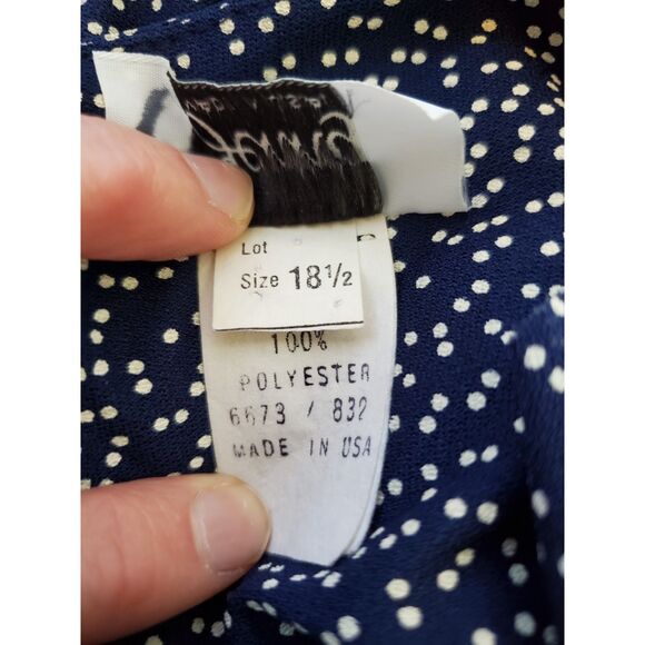 Vintage 80s Jenny Navy Polkadot Day Dress - Picture 10 of 10